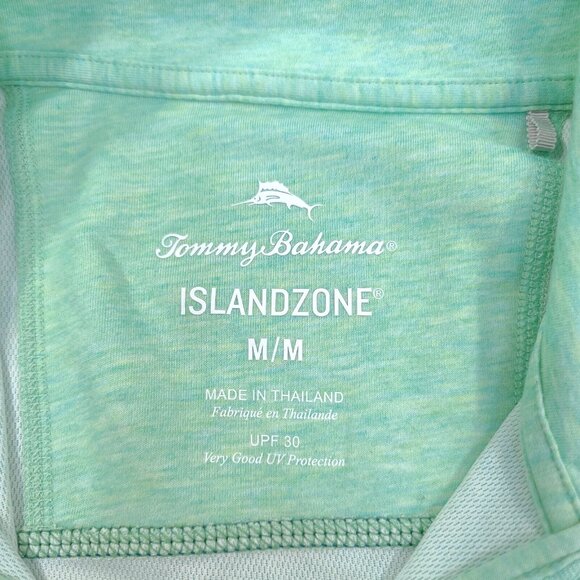 Tommy Bahama Mens 1/4 Zip Island Zone Size Medium Green Solid Pullover Golf - Picture 5 of 7